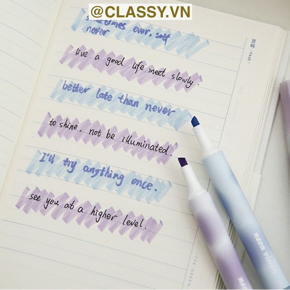 Classy Hộp 4 bút highlight, bút dạ quang, bút đánh dấu tiện lợi PK1536