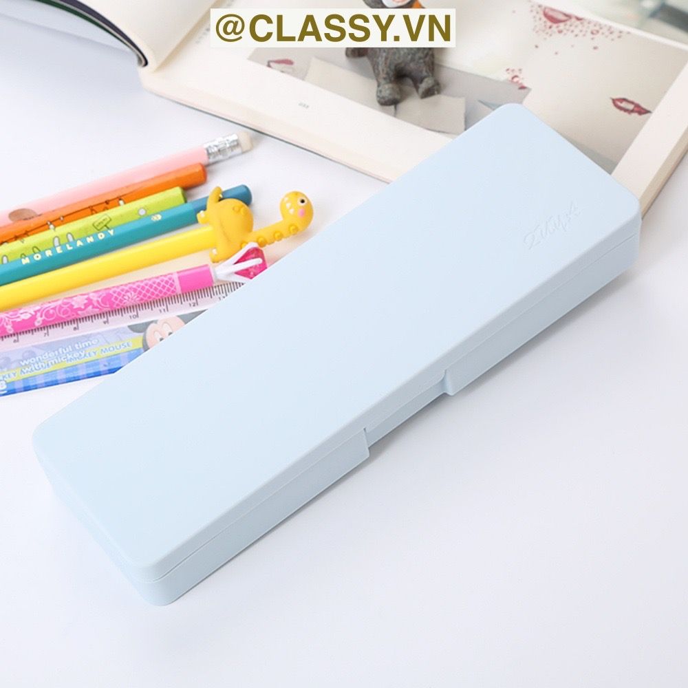 PK725 Hộp đựng bút chất liệu nhựa màu pastel đính họa tiết hoạt hình ngộ nghĩnh xinh xẻo