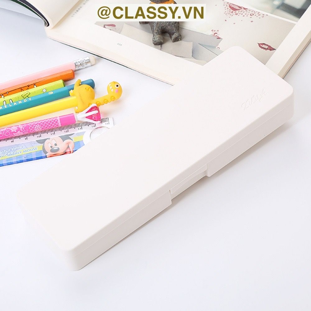 PK725 Hộp đựng bút chất liệu nhựa màu pastel đính họa tiết hoạt hình ngộ nghĩnh xinh xẻo