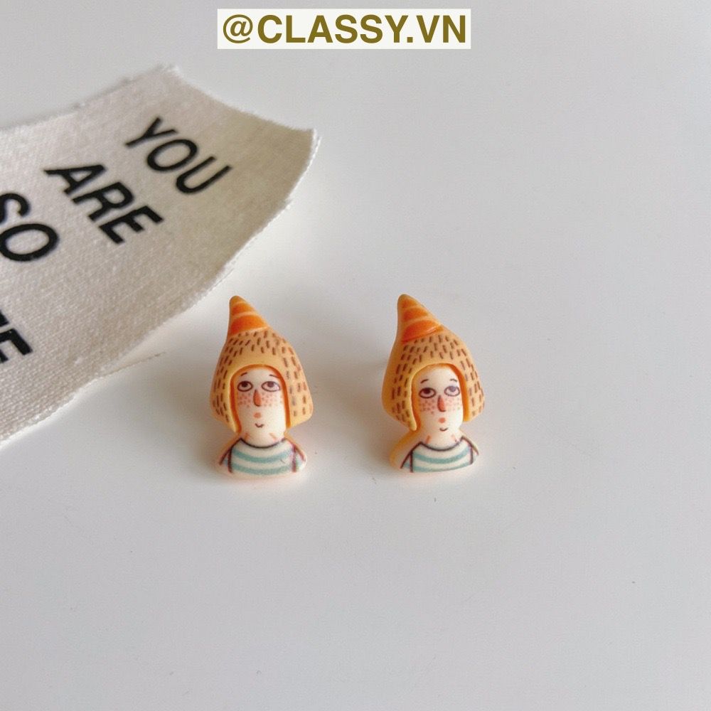 PK912 Kẹp tóc mỏ vịt cột tóc kẹp gắp họa tiết sơn dầu hoạt hình cute nghịch ngợm