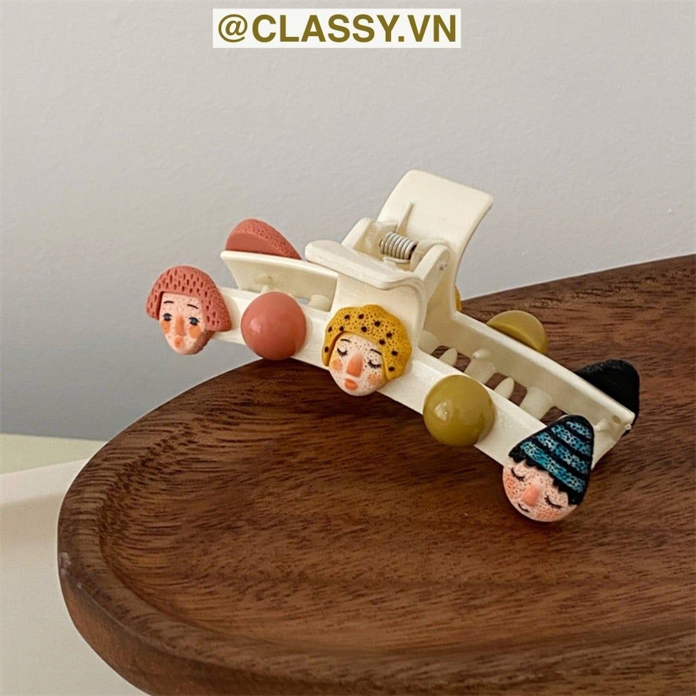 PK912 Kẹp tóc mỏ vịt cột tóc kẹp gắp họa tiết sơn dầu hoạt hình cute nghịch ngợm