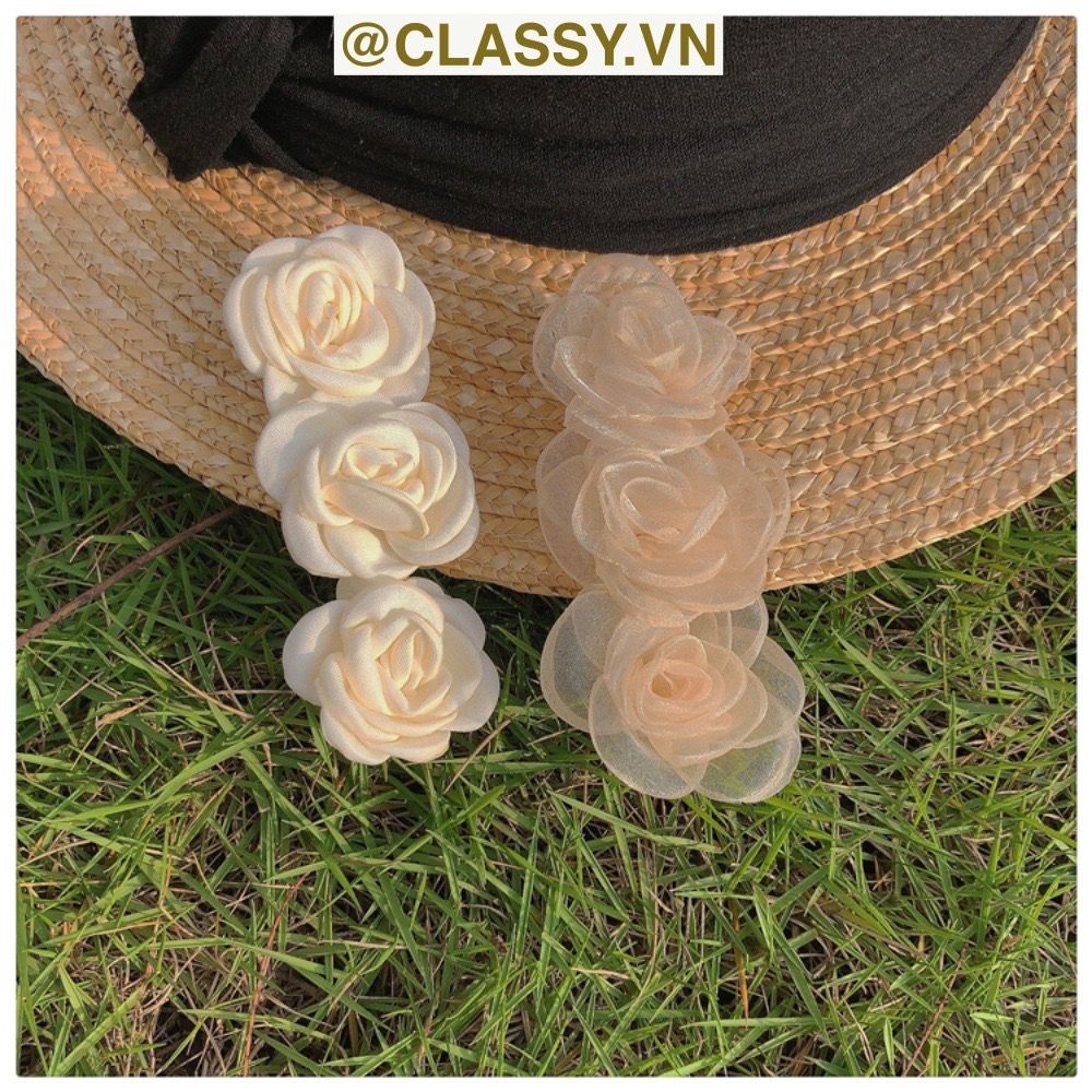 Classy Kẹp tóc mái đính hoa bảng lớn nhiều màu phong cách hàn quốc PK1630