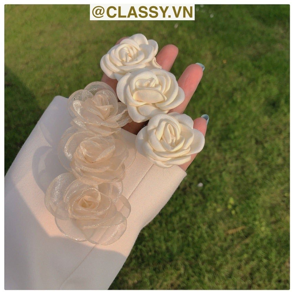 Classy Kẹp tóc mái đính hoa bảng lớn nhiều màu phong cách hàn quốc PK1630