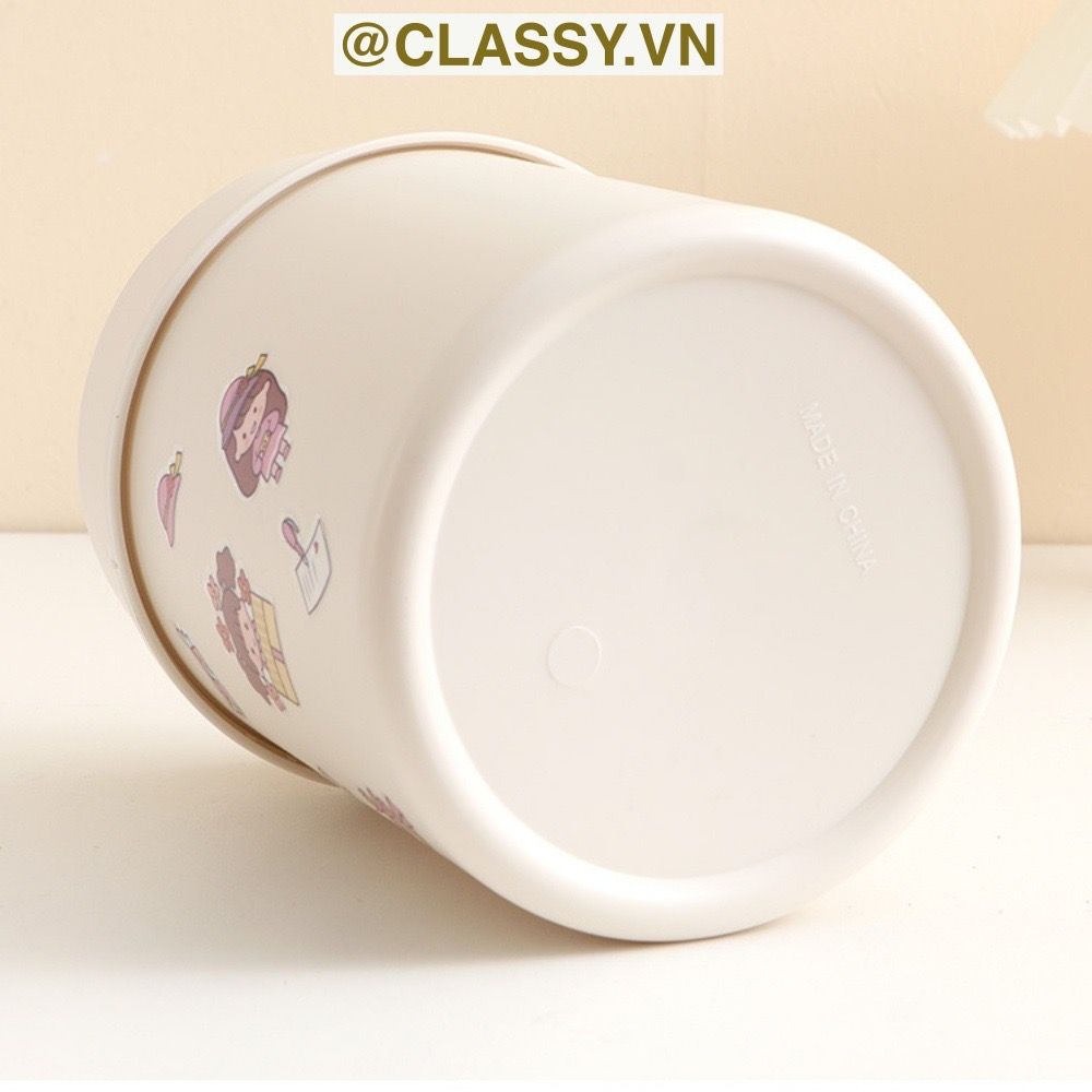 (THÙNG TRƠN) Thùng rác mini, hộp đựng nhỏ hình chiếc xô để bàn học bàn làm việc có nắp đậy tiện lợi PK1732