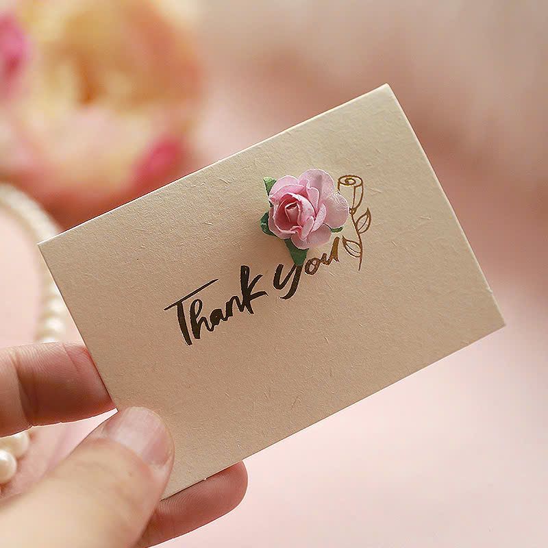 Classy Thiệp chúc mừng, thiệp đính hoa nhựa đẹp tinh tế, quà tặng sinh nhật, lễ hội Q1496