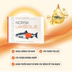 Viên dầu cá hồi nguyên chất - Pharmatech Norsk Lakseolje - Hộp 30 viên