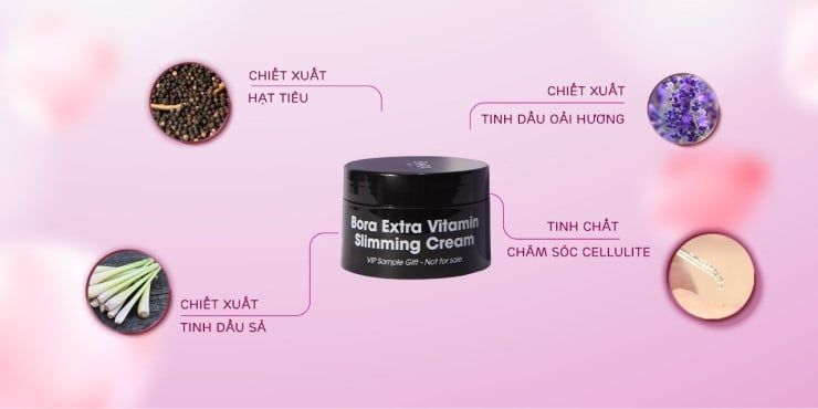 Kem đánh tan mỡ thừa Bora Extra Vitamin Slimming Cream - Hũ 100g