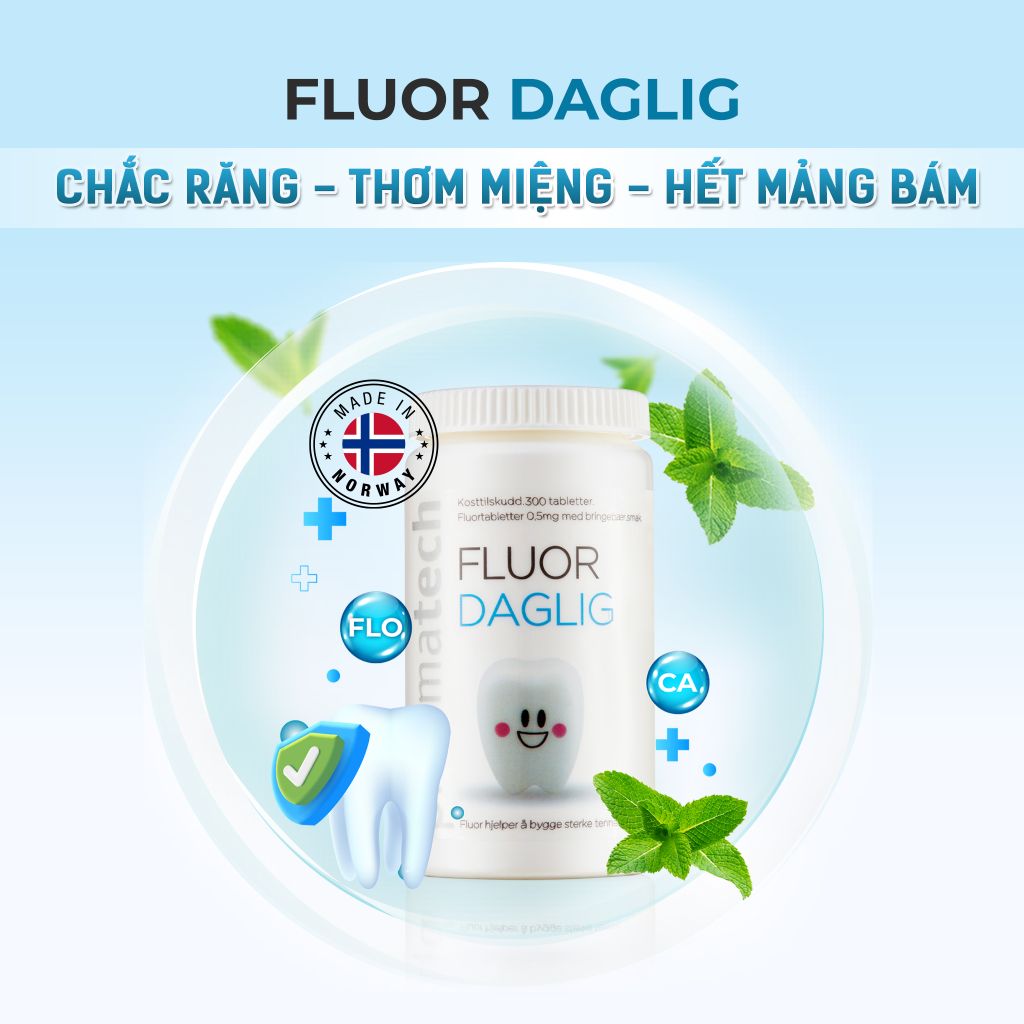 Viên ngậm bảo vệ sức khỏe răng miệng Pharmatech Fluor Daglig