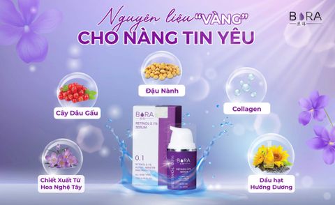 Serum dưỡng trắng da ngừa lão hóa Bora Retinol 0.1% - Lọ 15ml