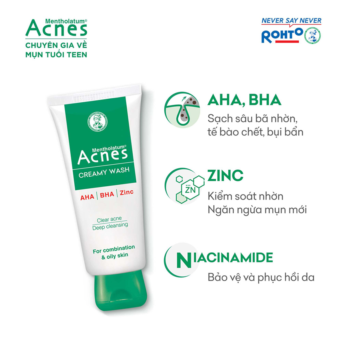  Kem Rửa Mặt ACNES Giúp Ngừa Mụn 50g - Sản Phẩm Chính Hãng Tại Zitore 