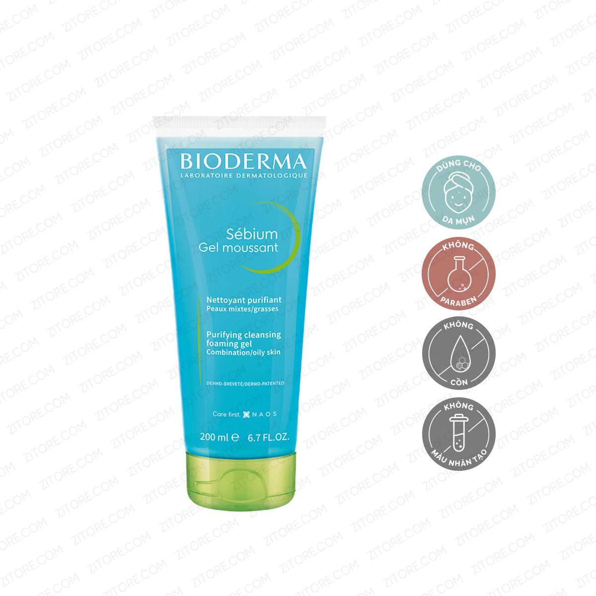  Gel Rửa Mặt BIODERMA Dành Cho Da Dầu & Hỗn Hợp 200mL (Tuýp) - Sản Phẩm Chính Hãng Tại Zitore 