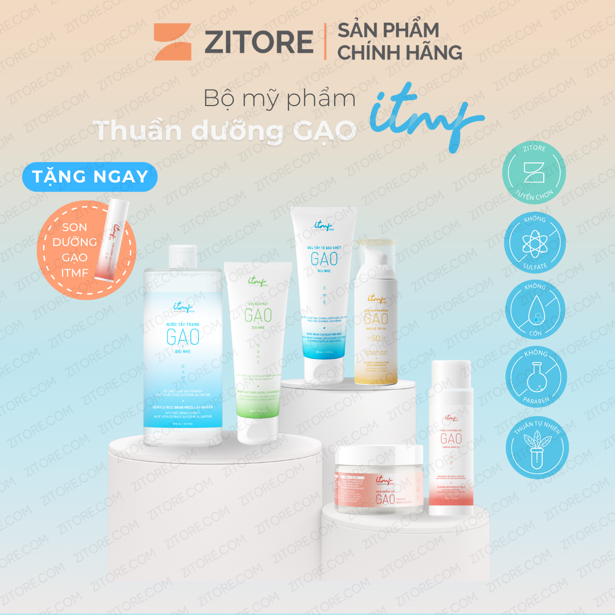  [COMBO] Routine Chăm Sóc Da, Mỹ Phẩm Thuần Dưỡng ITMF - Sản phẩm chính hãng tại Zitore 