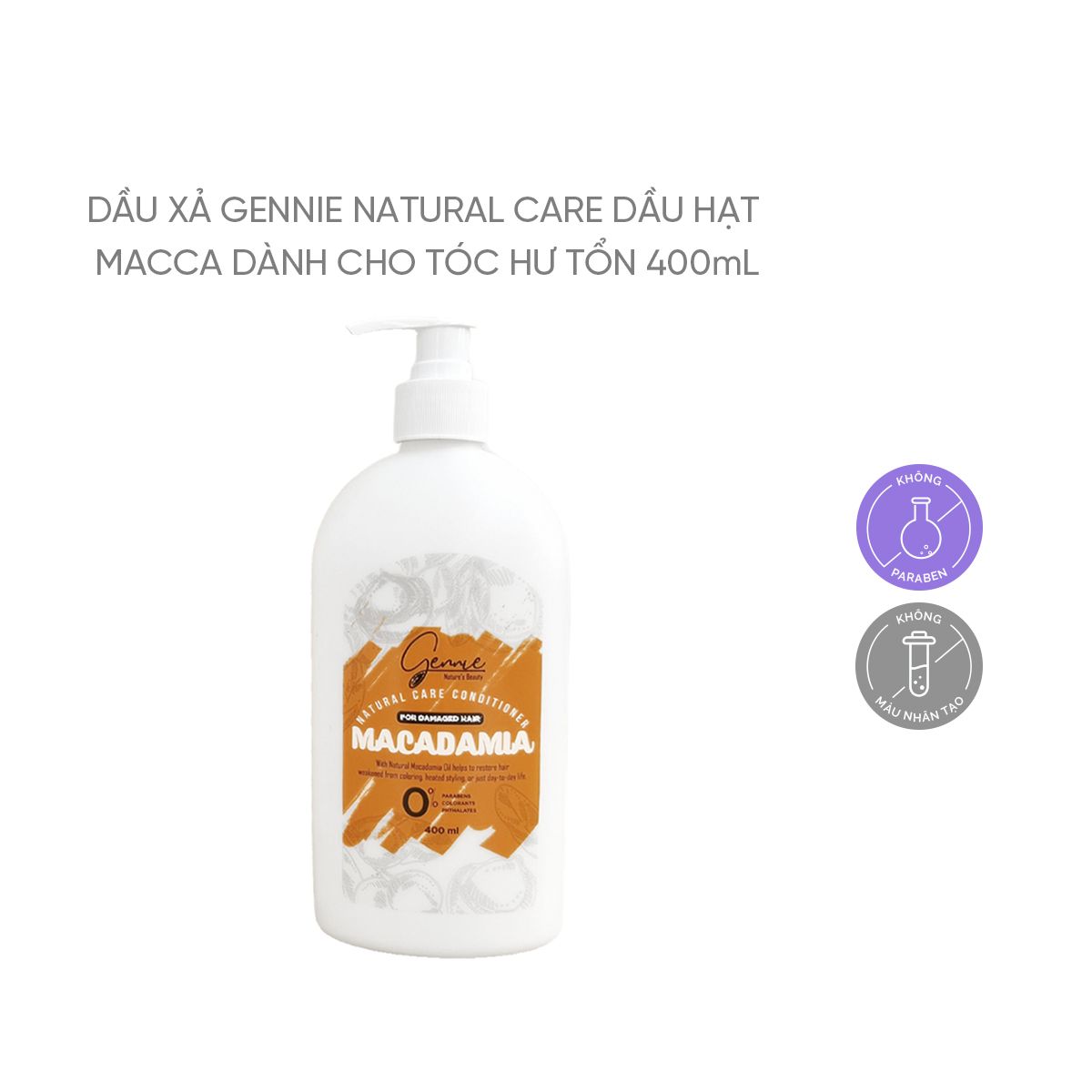  Dầu Xả GENNIE Natural Care Dầu Hạt Macca Dành Cho Tóc Hư Tổn 400mL - Sản phẩm chính hãng tại Zitore 