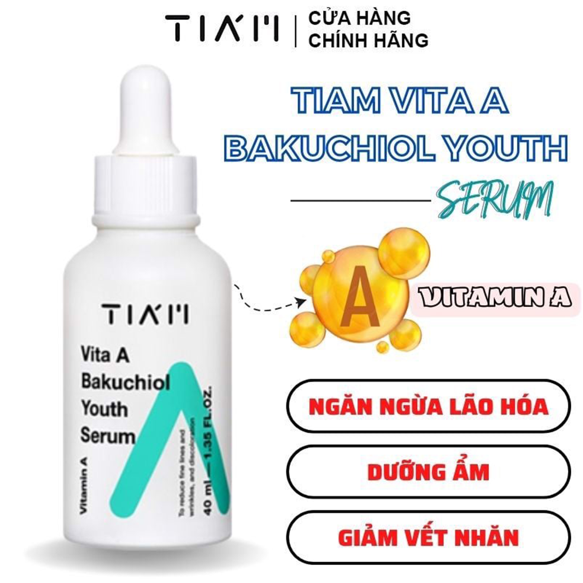  Tinh Chất TIA'M Dưỡng Ẩm, Giảm Vết Nhăn & Ngăn Ngừa Lão Hóa 40mL - Sản Phẩm Chính Hãng Tại Zitore 