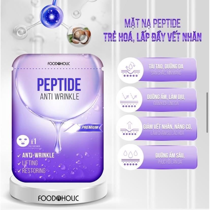  Mặt Nạ FOODAHOLIC Peptide Hỗ Trợ Trẻ Hoá & Mờ Nếp Nhăn 23mL - Sản Phẩm Chính Hãng Tại Zitore 