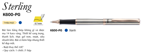 Bút ký cao cấp Pentel K600-PG