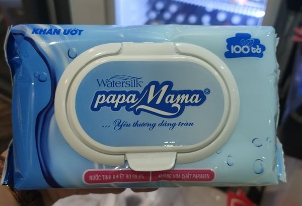 KHĂN ƯỚT WATERSILK PAPA MAMA 100 TỜ/ GÓI