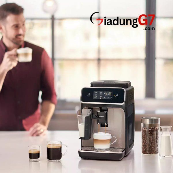 Máy Pha Cà Phê Gia Đình Philips EP2235/40 · Dễ dàng pha các loại cà phê thơm ngon như Espresso, Coffee và Cappuccino chỉ bằng một nút bấm