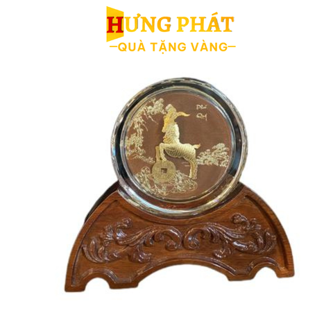 Chặn Giấy Tuổi Mùi Dát Vàng 24K