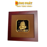 Tranh Thuyền Dát Vàng 24K