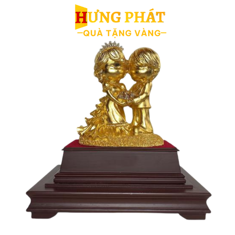 Tượng Cô Dâu Chú Rể Dát Vàng 24K