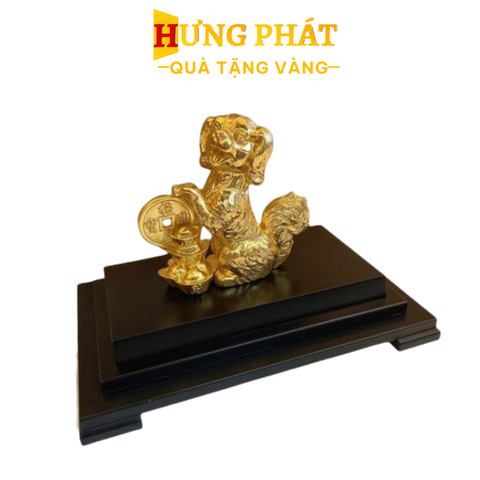 Tượng Tuất Dát Vàng 24K