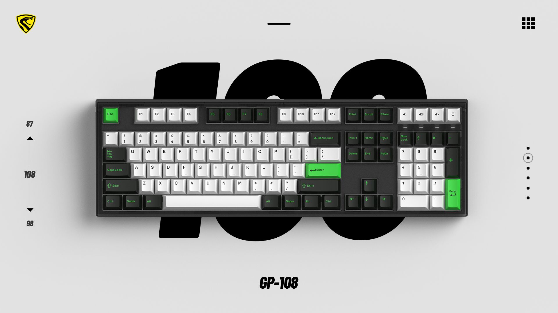 Bàn phím cơ FL-Esports GP108CP Blackish Green - Gasket Mount