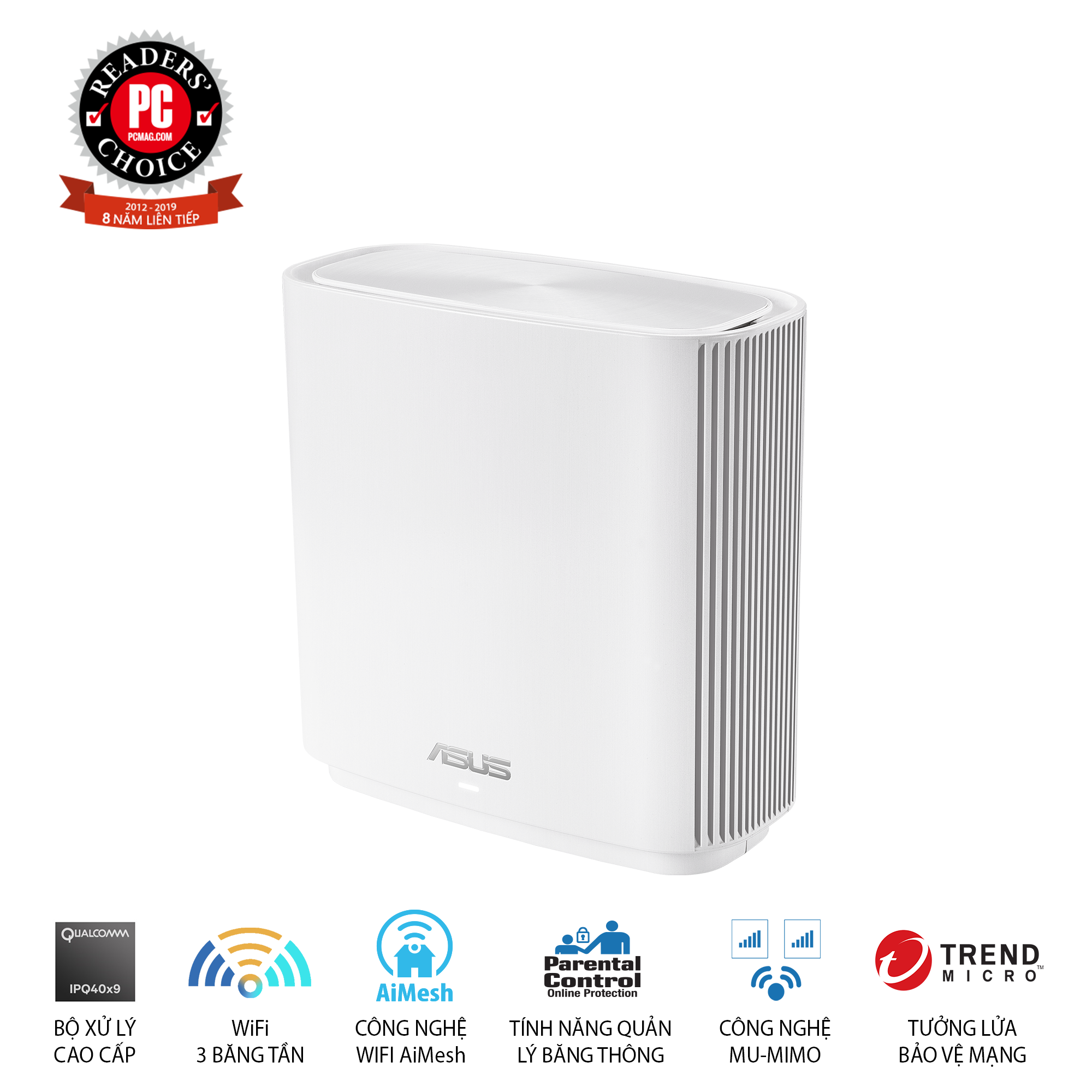 Bộ Mesh Wifi ASUS ZenWiFi AC (CT8 1PK) (MESH WI-FI) AC300 WiFi 6 (802.11ax)