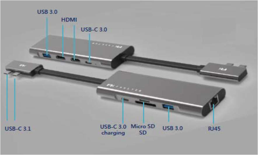 Hub USB-C FeelTEK chia 9-in-2 PD 100W 4K@60Hz SD/MicroSD