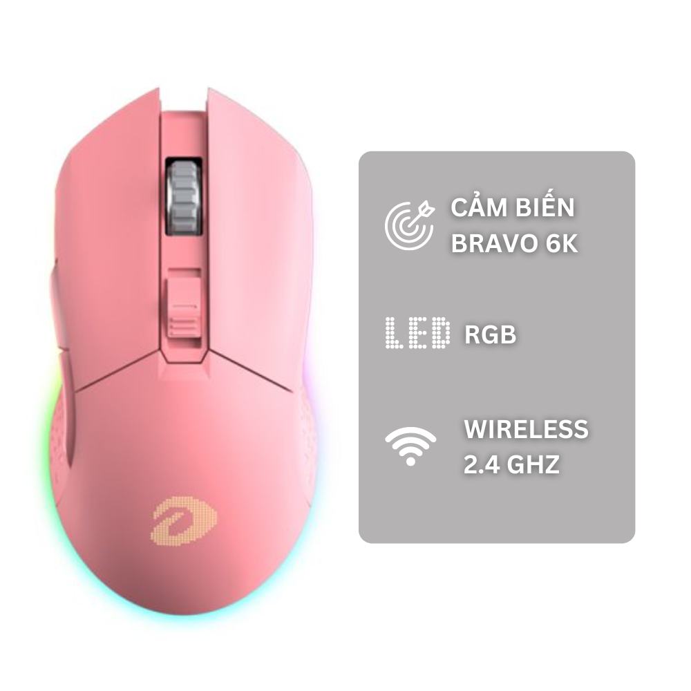  Chuột không dây DAREU EM901 RGB - PINK 