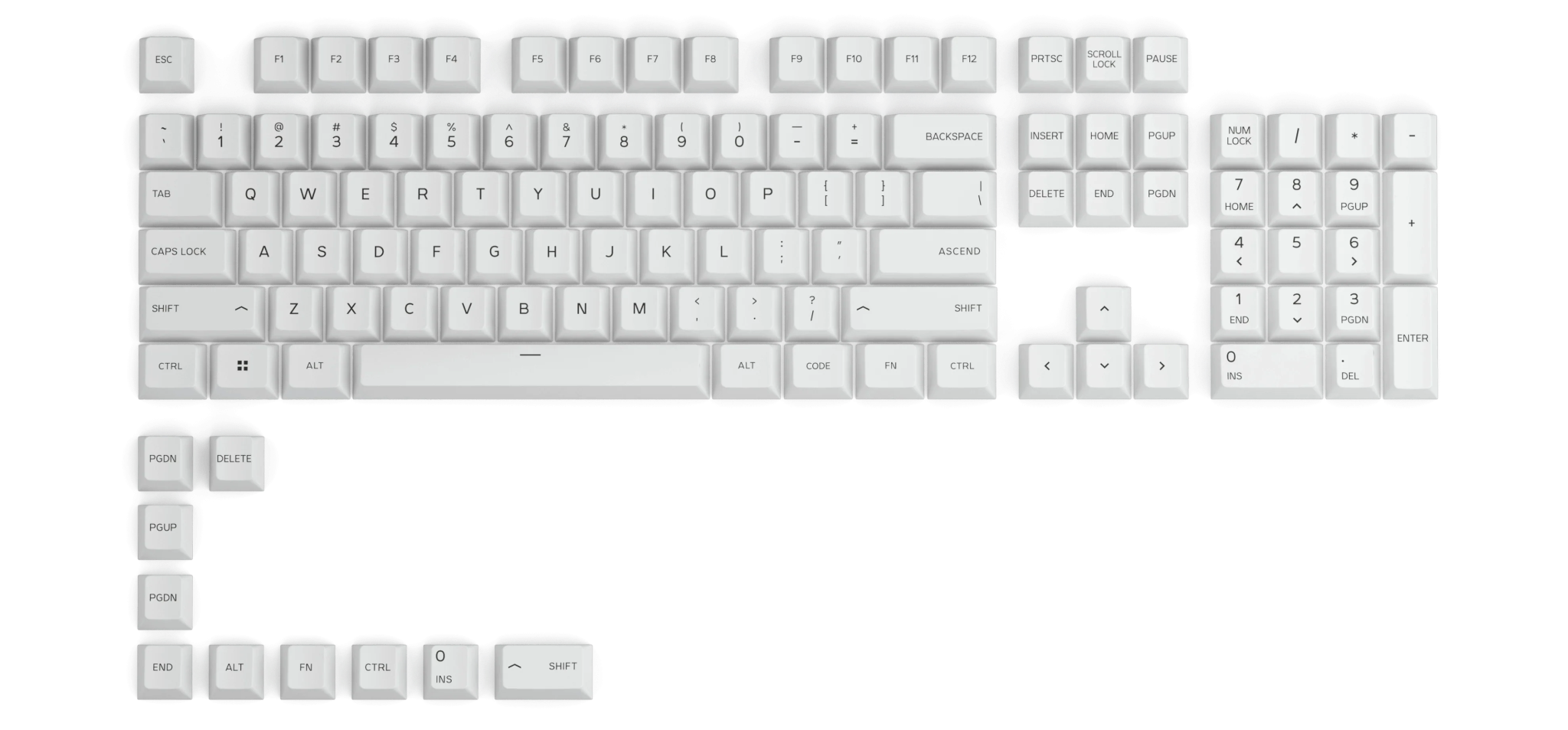  Keycap Glorious GPBT Arctic White 