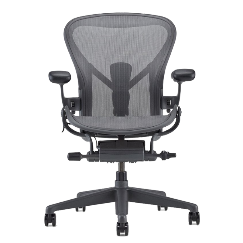  Ghế công thái học Herman Miller Aeron chân hợp kim - Xám 