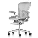  Ghế công thái học Herman Miller Aeron chân nhôm - Trắng 