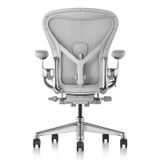  Ghế công thái học Herman Miller Aeron chân nhôm - Trắng 