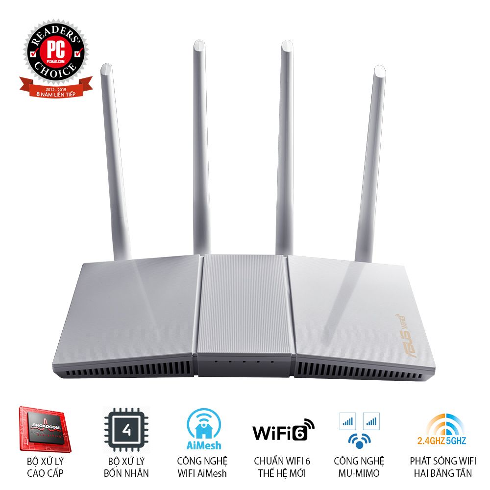 Router Wifi ASUS RT-AX55 White (Gaming Router) Wifi AX1800