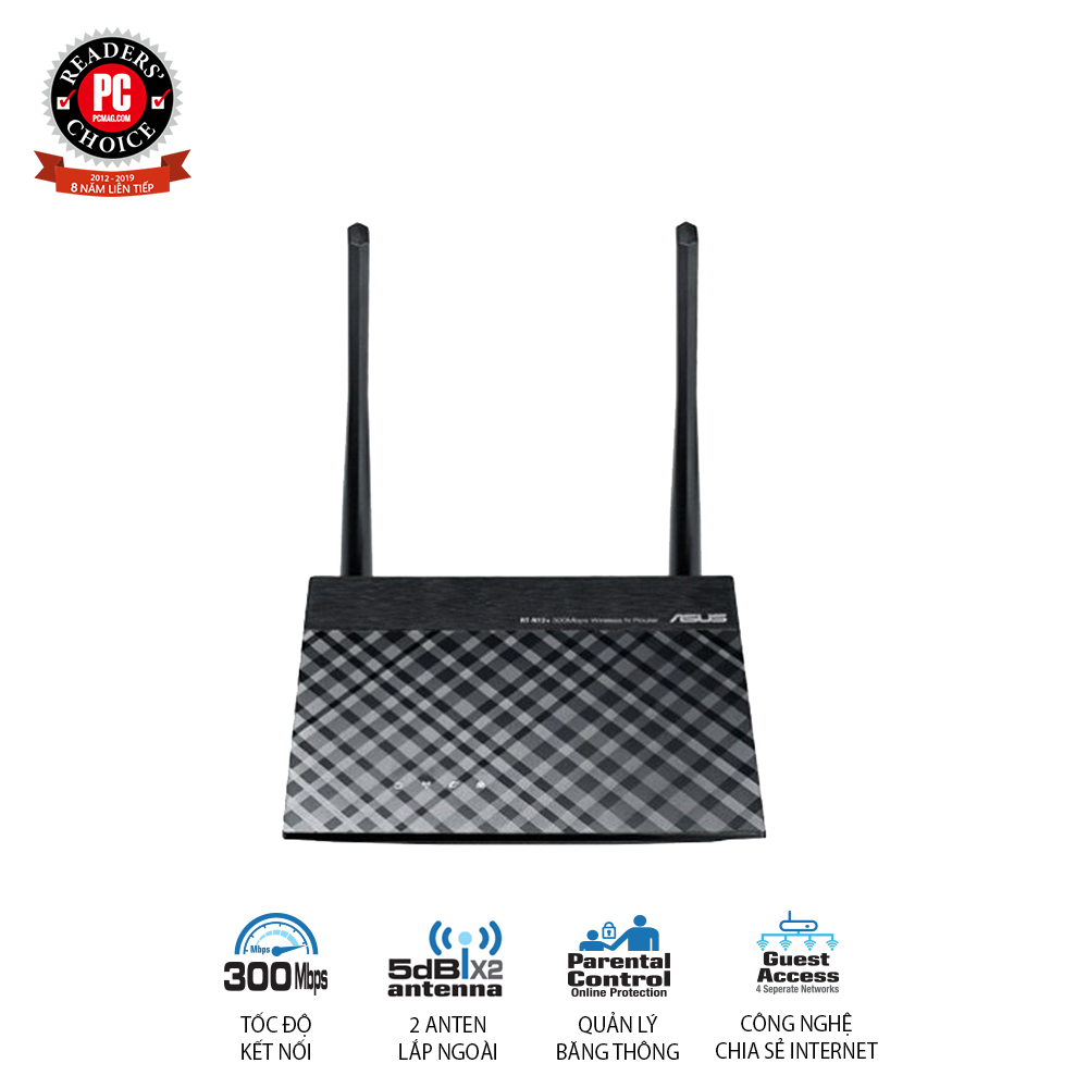 Router Wifi ASUS RT-N12+ Chuẩn N300