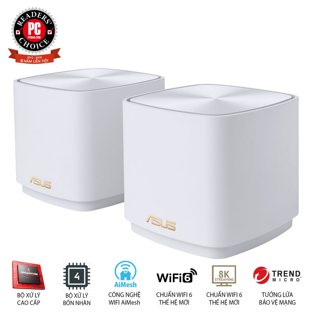 Bộ Mesh Wifi ASUS ZenWiFi AX Mini XD4 - 2 Pack (White)