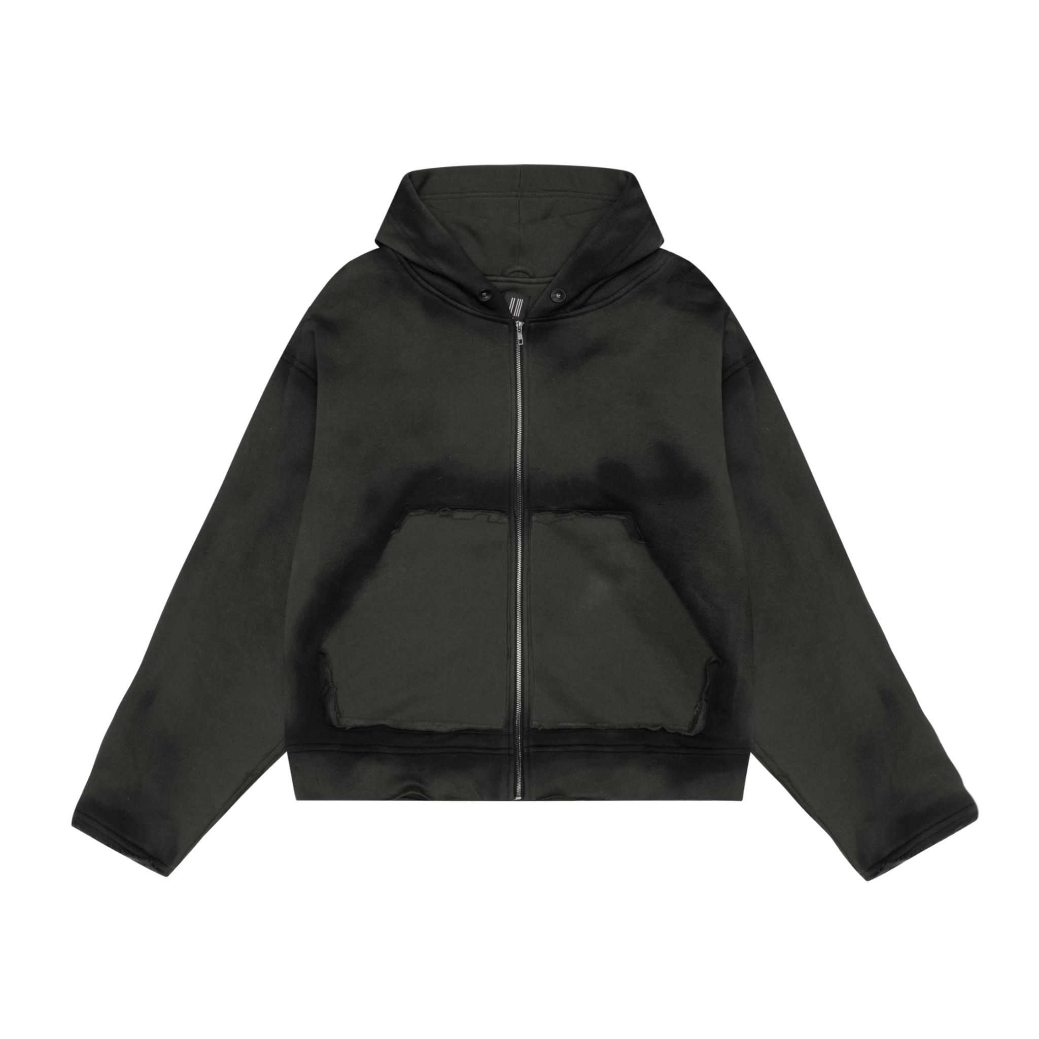  23'Destroyed Zip Hoodie / Olive 