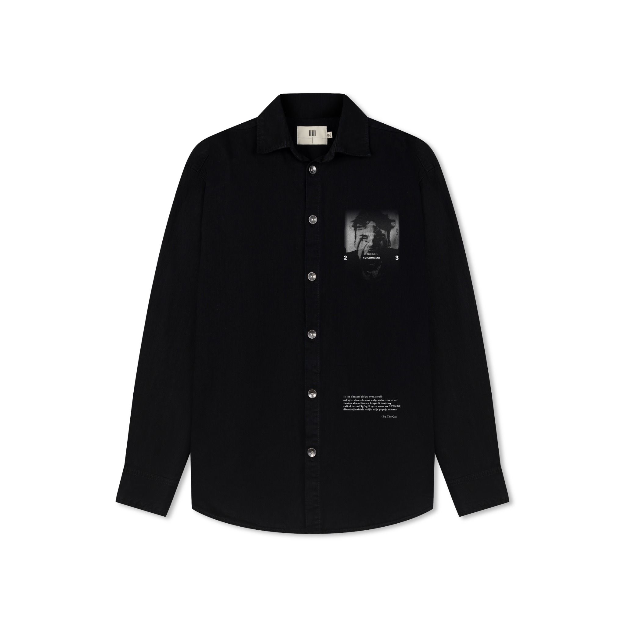 23'Oversized Denim Graphic Shirt / Long-Sleeved