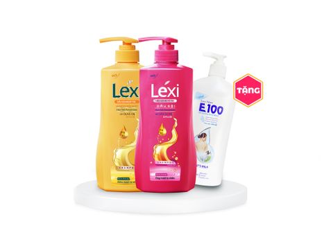 Combo  Dầu Gội Lexi 630G Hồng + Vàng Tặng Kèm 1 Sữa Tắm E100 520ML