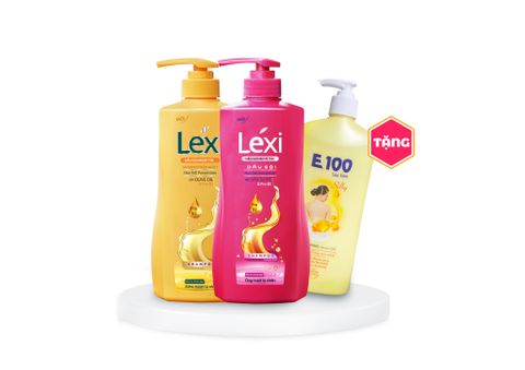 Combo  Dầu Gội Lexi 630G Hồng + Vàng Tặng Kèm 1 Sữa Tắm E100 520ML