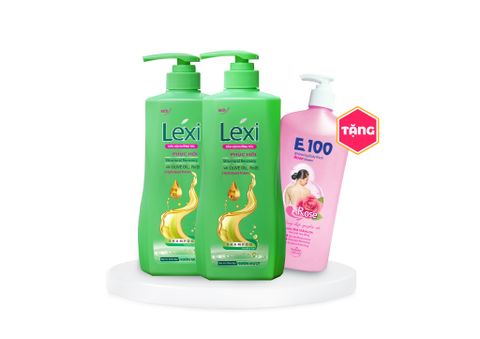 Combo 2 Dầu Gội Lexi 630G Xanh Tặng Kèm 1 Sữa Tắm E100