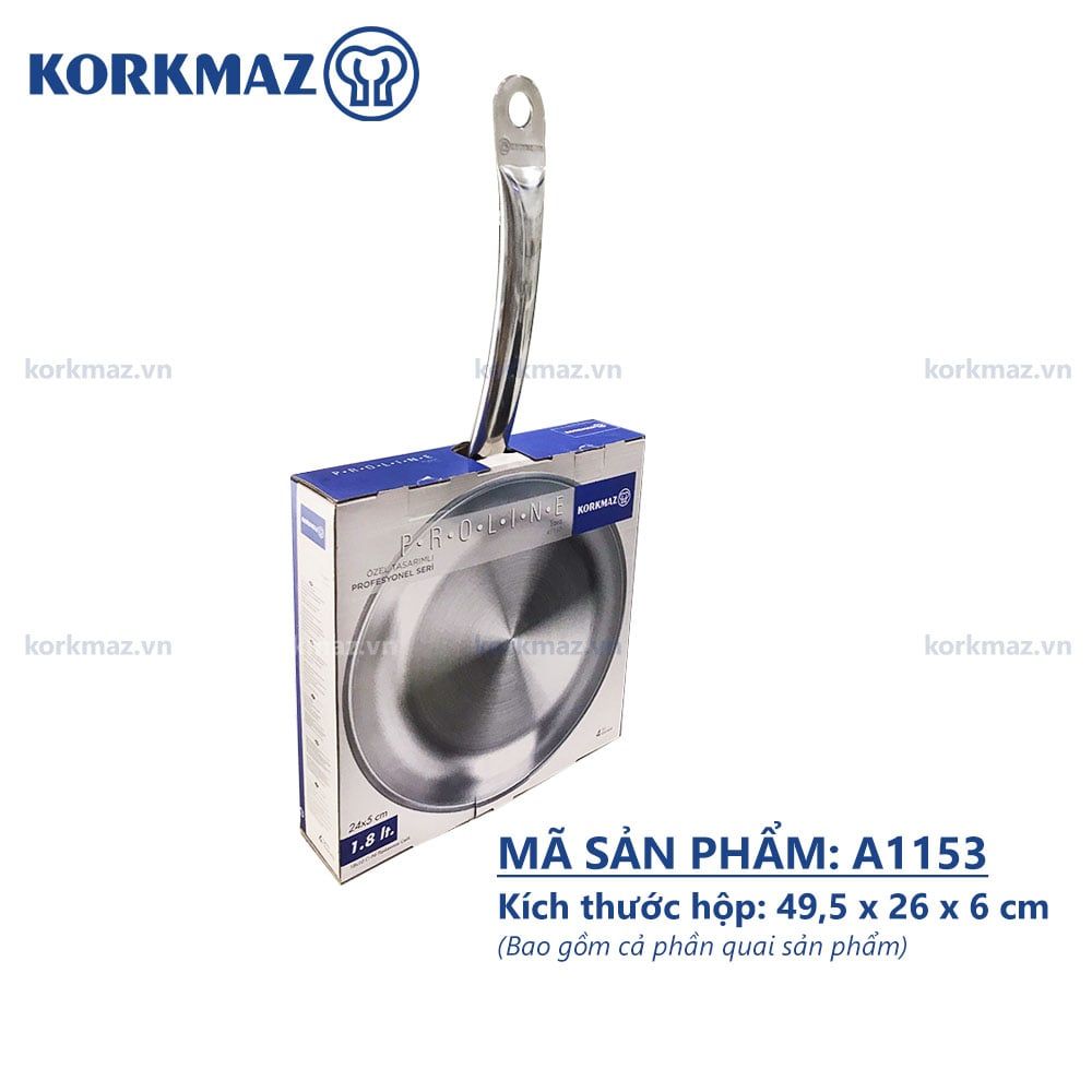 Chảo inox cao cấp Korkmaz Proline 24cm - A1153