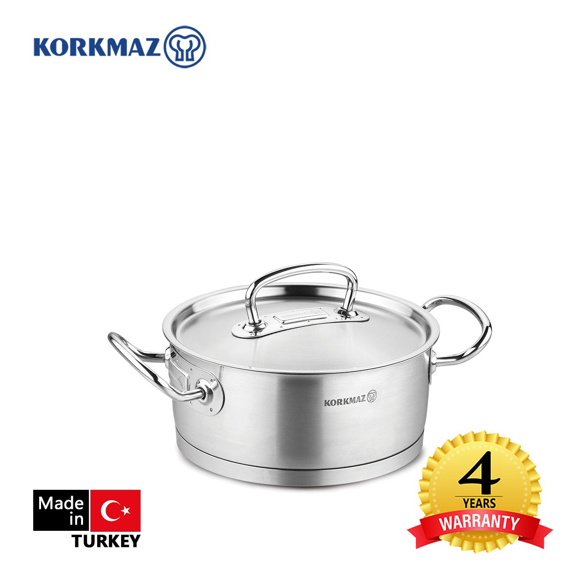 Nồi inox cao cấp Korkmaz Proline 2.8 lít thân thấp - A1169