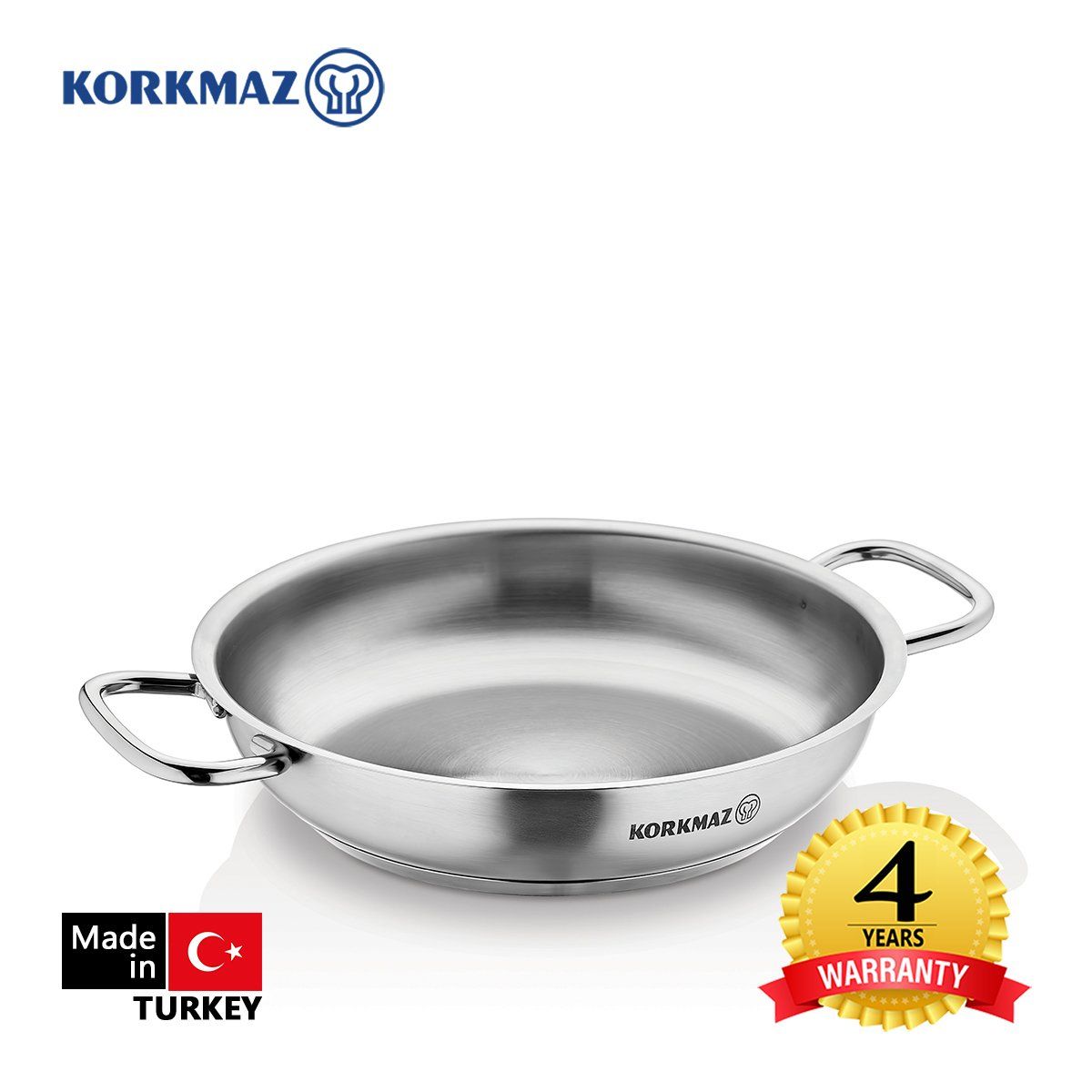 Chảo inox cao cấp 2 quai Korkmax Proline 24cm - A1192
