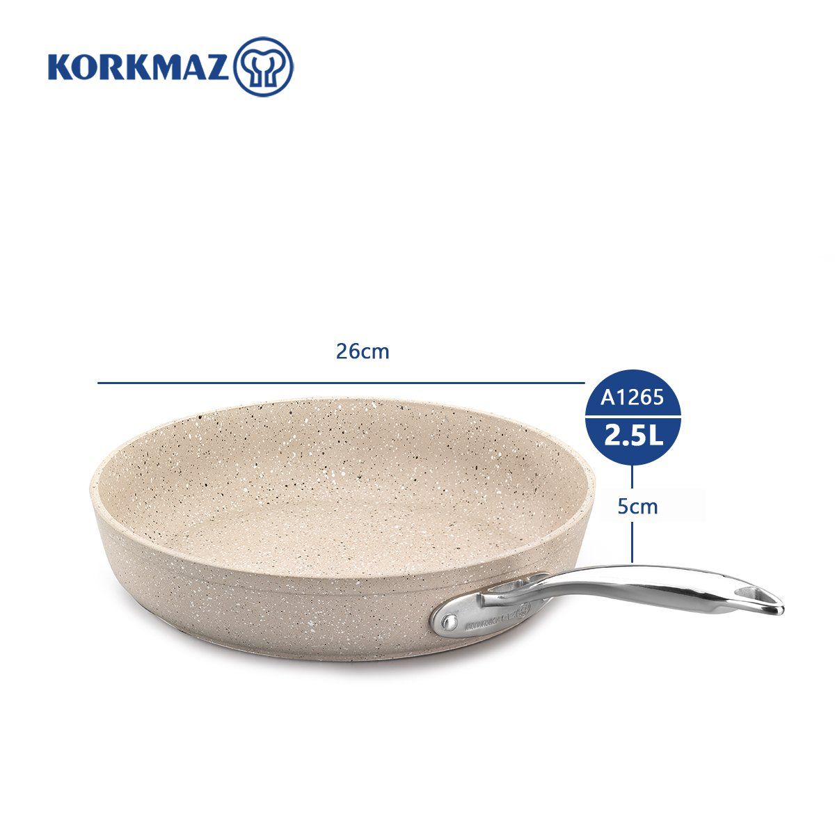 Chảo chống dính Korkmaz Granita 26 cm - 2.5 lít - KONCA1265