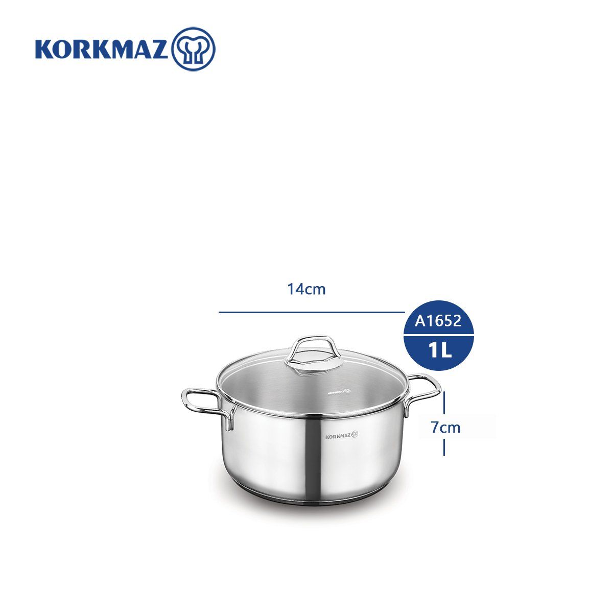 Nồi inox cao cấp Korkmaz Perla 1 lít - A1652