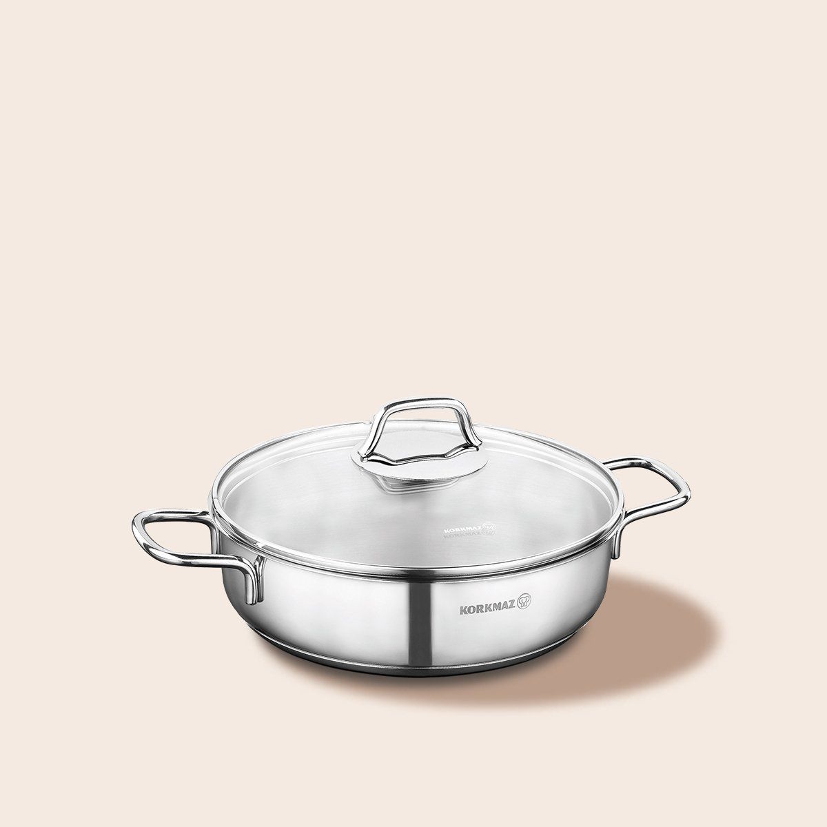 Nồi inox cao cấp Korkmaz Perla 2.3 lít thân thấp - A1833