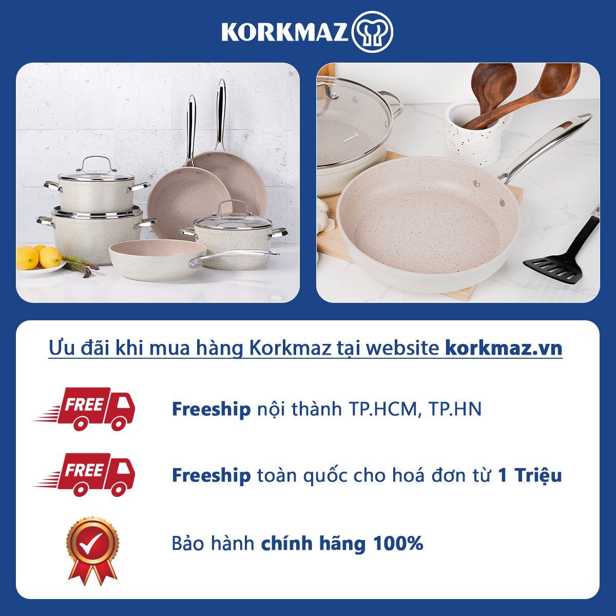 Nồi chống dính thấp Korkmaz Granita 3.5 lít - 26x7 cm - KONNA1263