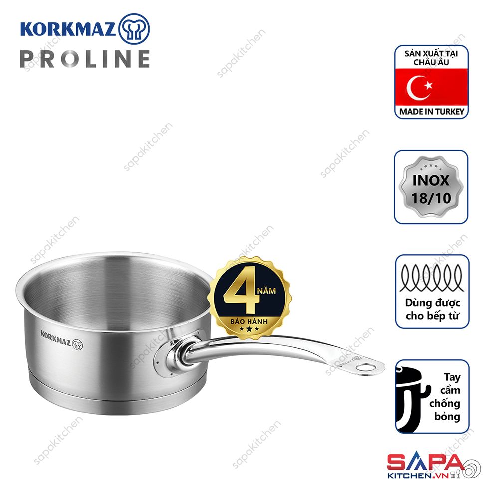 Quánh inox cao cấp Korkmaz Proline 1.5 lít không nắp - A1156